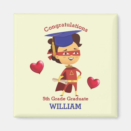 少年すごいおめでとう5年生 マグネット (正面)