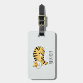 少年たちがかわいいジャングルタイガーと子どもたちの名前を挙げる ラゲッジタグ (正面縦)