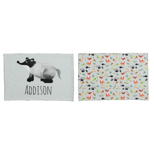 少年たちがかわいい森林生き物たちが狸と名乗る 枕カバー (フロントセット)