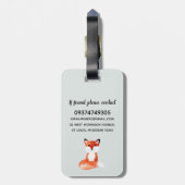 少年たちがかわいい水彩の森の動物たちが子どもたちに ラゲッジタグ (裏面縦)