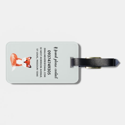 少年たちがかわいい水彩の森の動物たちが子どもたちに ラゲッジタグ (裏面横)