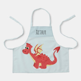少年たちがかわいい魔法の赤いウェルシュ·ドラゴンキッズ エプロン