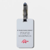 少年たちが恐竜模様を模したモノグラムで子どもを指名 ラゲッジタグ (裏面縦)