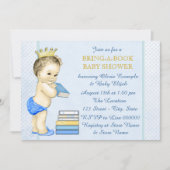 少年たちが本の赤ちゃんシャワーを持ってくる 招待状 (正面)