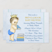 少年たちが本の赤ちゃんシャワーを持ってくる 招待状 (正面/裏面)