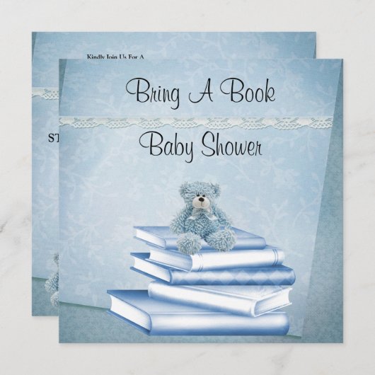 少年たちが本の赤ちゃんシャワーを持ってくる 招待状 (正面/裏面)