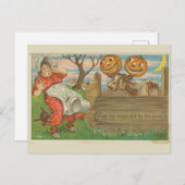 少年たちが牛のハロウィーンヴィンテージに対して何をしたか ポストカード (正面/裏面)