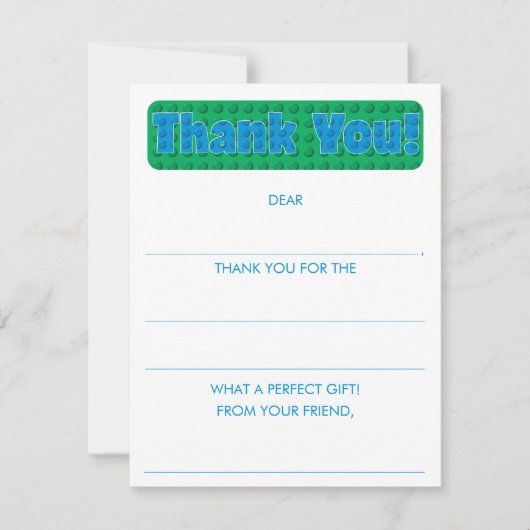 少年たちと一緒に建物のブロックにお礼を書こう ノートカード (正面)