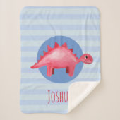 少年たちにかわいい水彩恐竜の子どもたちが青 シェルパブランケット (正面)