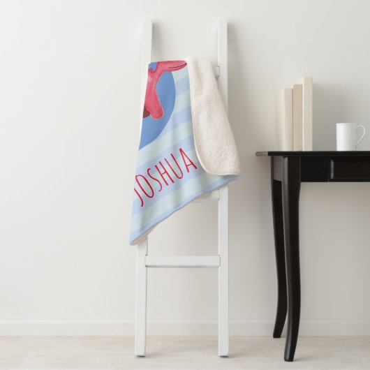 少年たちにかわいい水彩恐竜の子どもたちが青 シェルパブランケット (インサイチュ)