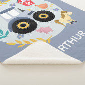 少年たちにとってかわいい農家動物とブルートラクターの子どもたち シェルパブランケット (3/4)