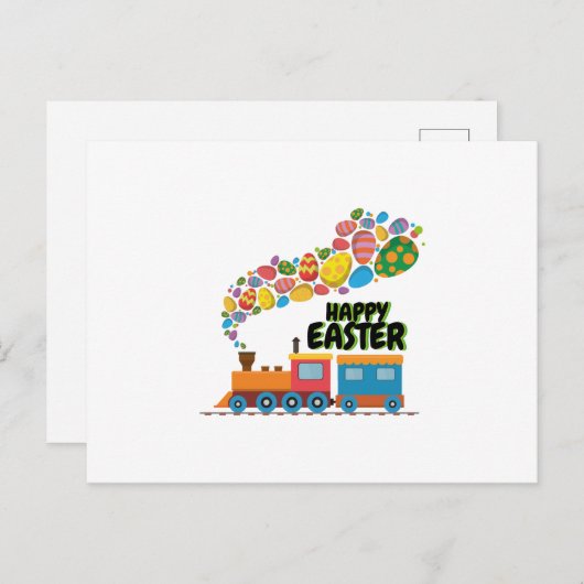 少年たちにイースターの卵を作る シーズンポストカード (正面/裏面)