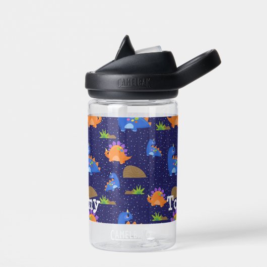 少年たちのかわいい青オレンジの星型恐竜 ウォーターボトル (左面)