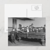 少年たちのビリヤード、1909年 ポストカード (正面/裏面)
