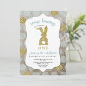 少年たちの何人かのバニーがイースター1歳の誕生日を迎える 招待状 (スタンド正面)