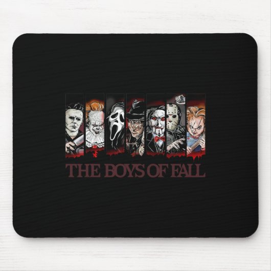 少年たちの秋ヴィンテージ怖いホラー映画ハロー マウスパッド (正面)