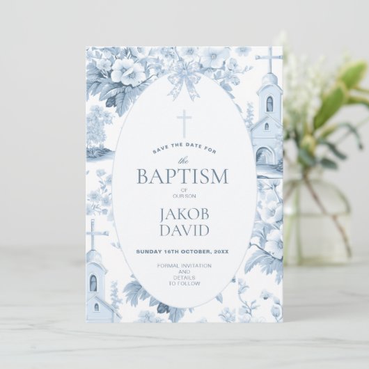 少年たちは日付を保存し、ブルートイルフローラバプテスマ 招待状 (スタンド正面)