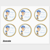 少年たちは爆弾だ!カウボーイバスギフト等ブルー金ゴールド ラウンドシール (シート)