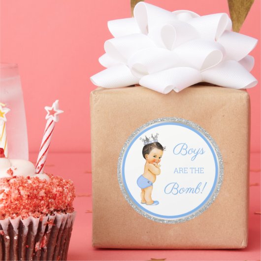 少年たちは爆弾だ!浴用景品等ブルーシルバー ラウンドシール (パーティー)