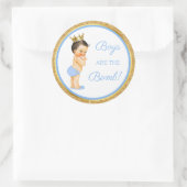 少年たちは爆弾だ！浴用景品等ブルー金ゴールド ラウンドシール (バッグ)