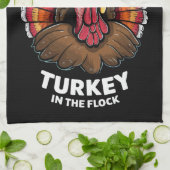 少年たちは群れの中クールで七面鳥に感謝する キッチンタオル (折り畳み)