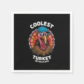 少年たちは群れの中クールで七面鳥に感謝する スタンダードカクテルナプキン (正面)