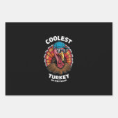 少年たちは群れの中クールで七面鳥に感謝する ラッピングペーパーシート (正面)