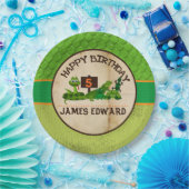 少年たちパーソナライズされた爬虫類誕生会 ペーパープレート (パーティー)