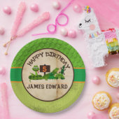 少年たちパーソナライズされた爬虫類誕生会 ペーパープレート (パーティー)