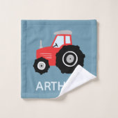 少年たちモダンかわいい農場動物のパターン名子供 バスタオルセット (ウォッシュタオル)