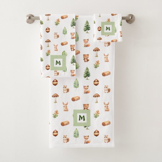 少年たち可愛い森林動物 バスタオルセット (インサイチュ)