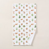 少年たち可愛い森林動物 バスタオルセット (ハンドタオル)