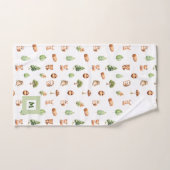 少年たち可愛い森林動物 バスタオルセット (ハンドタオル)