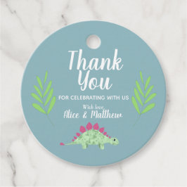 少年たち可愛い青い恐竜の赤ちゃんシャワー フェイバータグ