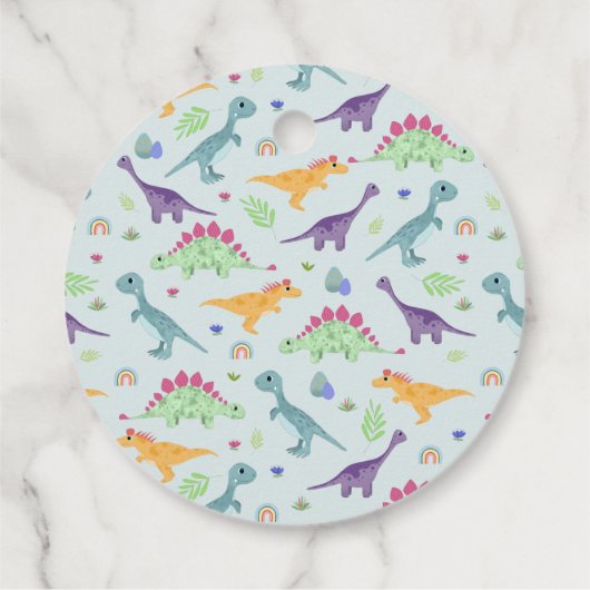 少年たち可愛い青い恐竜の赤ちゃんシャワー フェイバータグ (裏面)