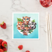 少年だ |ウッドランドの生き物の赤ちゃんシャワー スタンダードカクテルナプキン (インサイチュ)