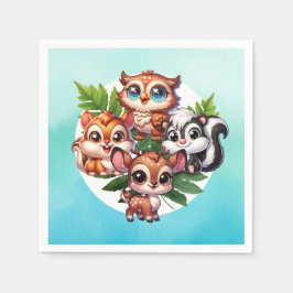 少年だ |ウッドランドの生き物の赤ちゃんシャワー スタンダードカクテルナプキン