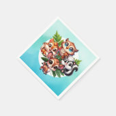 少年だ |ウッドランドの生き物の赤ちゃんシャワー スタンダードカクテルナプキン (角)