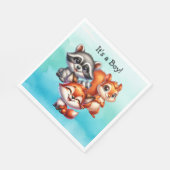 少年だ |ウッドランドの生き物の赤ちゃんシャワー スタンダードランチョンナプキン (角)