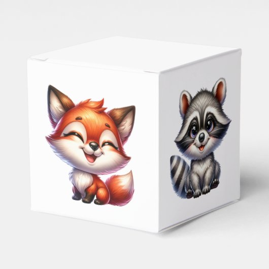 少年だ |ウッドランドの生き物の赤ちゃんシャワー フェイバーボックス (正面サイド)