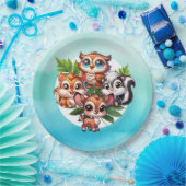 少年だ |ウッドランドの生き物の赤ちゃんシャワー ペーパープレート (パーティー)