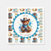 少年だ | カウボーイテディベアボーイズベビーシャワー スタンダードカクテルナプキン (正面)