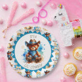 少年だ | カウボーイテディベアボーイズベビーシャワー ペーパープレート (パーティー)