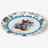 少年だ | カウボーイテディベアボーイズベビーシャワー ペーパープレート (アングル)