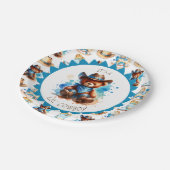 少年だ | カウボーイテディベアボーイズベビーシャワー ペーパープレート (アングル)