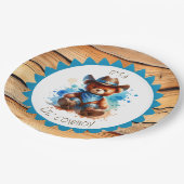 少年だ | カウボーイテディベアボーイズベビーシャワー ペーパープレート (アングル)