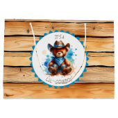 少年だ | カウボーイテディベアボーイズベビーシャワー ラージペーパーバッグ (裏面)