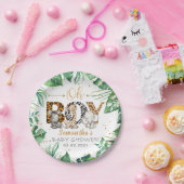 少年だ！サファリベイビーシャワープレート ペーパープレート (パーティー)