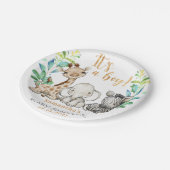 少年だ!サファリベイビーシャワープレート ペーパープレート (アングル)