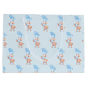 少年だ！ジェンダー発表テディベア ラージペーパーバッグ (裏面)